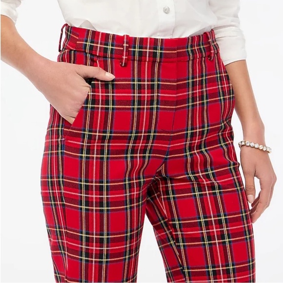 J.Crew Factory Red Plaid Kallie Pant Size 6 NWT - Picture 3 of 6